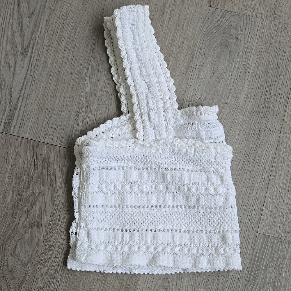Aerie Crochet Textured Crop Top Size L - Picture 14 of 15